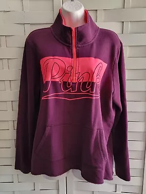 Victoria's Secret Pink 1/2 Zip Pullover Sweatshirt Size Large • $15