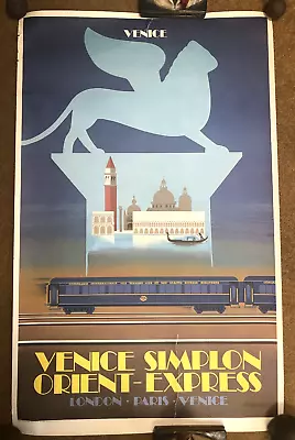 Original 1981 Venice Simplon Orient Express Poster By Fix-Masseau • $90