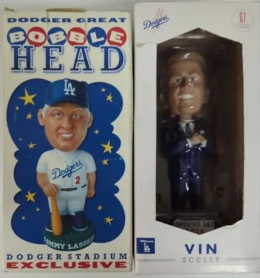 2x LA Dodgers Bobbleheads- Vin Scully 2016 Opening Day Retirement +Tommy LaSorda • $119.95