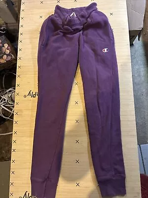 $28 • Buy Vintage Champion Reverse Weave Joggers Womans Purple Sweat Pants XS G07