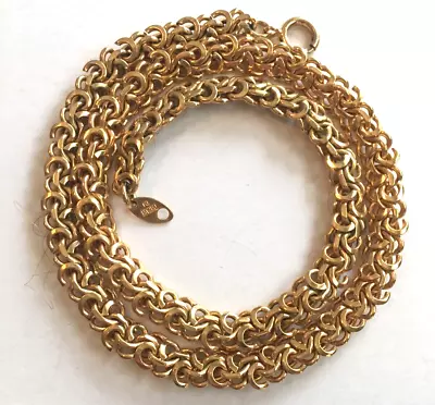 Vintage Trifari TM Gold Tone Byzantine Chain Necklace 18  Length Signed • $24