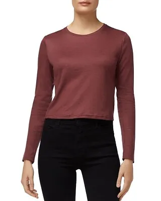 J BRAND Womens Top Slim Long Sleeve Solid Casual Burgundy Size S • $41.08