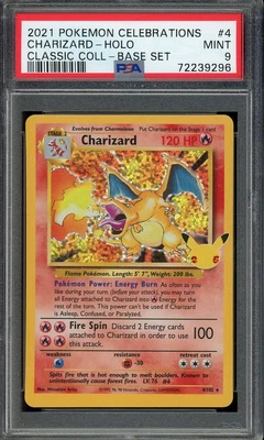 $90 • Buy 2021 PSA 9 Pokemon Celebrations Classic Collection Charizard 4/102 Base Set