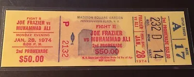 Muhammad Ali Vs Joe Frazier 1974 Madison Square Garden REPLICA Boxing Ticket • $10.95