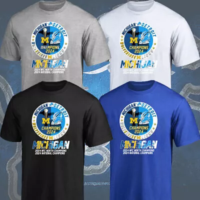 Hot!! Michigan-Wolverines || Detroit-Lions 2024 National Champions And NFC North • $10.99