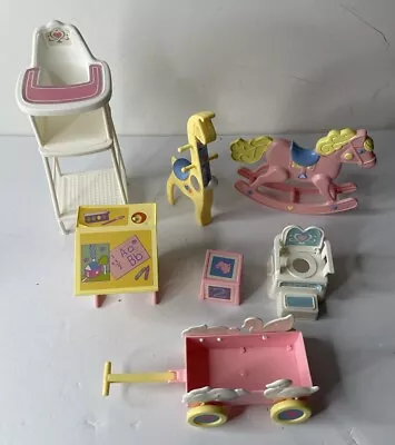 AS IS FOR PARTS Lot Of Vintage Mattel Barbie Heart Family Nursery Accessories • $19.99