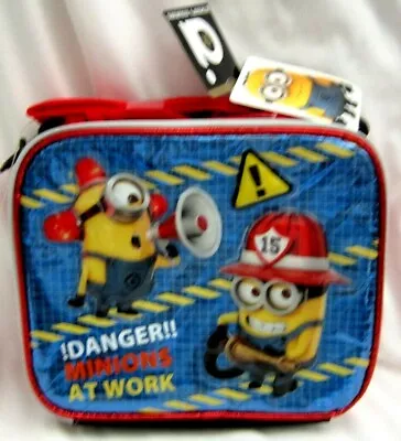 Despicable Me Fireman Danger!Minions At Work 9.5  Insulated Lunch Box Lunch Bag! • $49.99