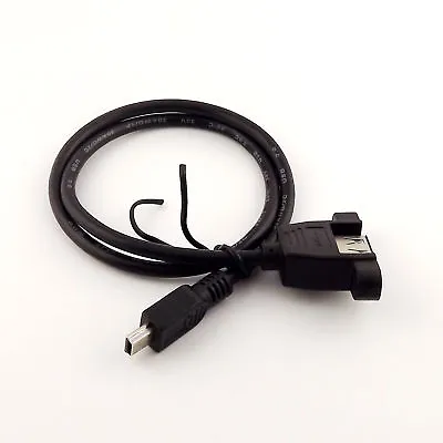 USB 2.0 A Female Socket Panel Mount To Mini USB 5 Pin B Male Data Adapter Cable • $2.20