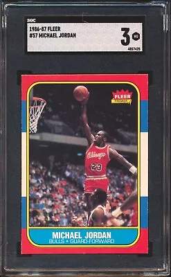 1986-87 Fleer Basketball Michael Jordan #57 Sgc 3 • $2249.99