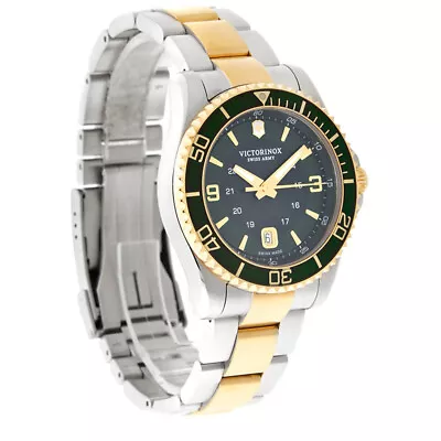 Swiss Army Maverick Mens Green Dial Two Tone Swiss Quartz Watch 241605 • $357