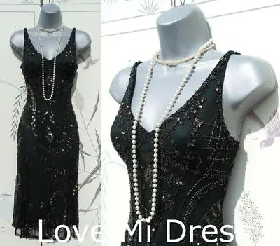 Principles 20's Vintage Style Gatsby Flapper Charleston Dress 6 8 10 12 14 16 18 • £40