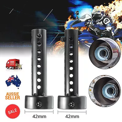 2Pcs 42mm Motorcycle Exhaust Silencer MufflerInsert Baffle DB Killer Black • $18.95