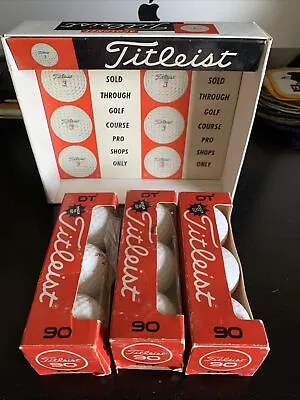 Vintage Titleist Acushnet Dt 90 Golf Balls & Display Box (3 Sleeves) Rare • $32.55