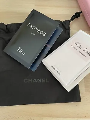 £6.99 • Buy Dior Sauvage And Miss Dior Blooming Beautiful Also Chanel Pouch