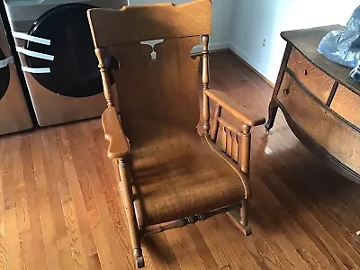 Antique Oak Rocker/Rocking Chair With One Piece Seat Curved Back • $200