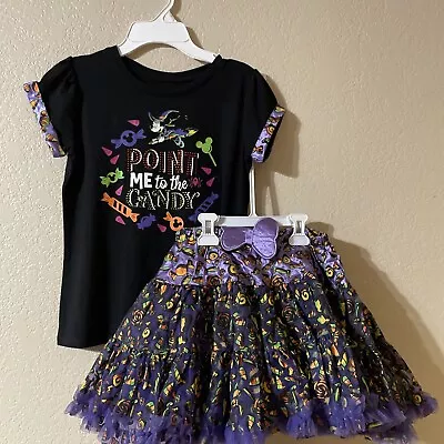 Disney Minnie Mouse Costume Halloween T-shirt & Tutu Skirt Outfit Size L(10/12) • $27.50