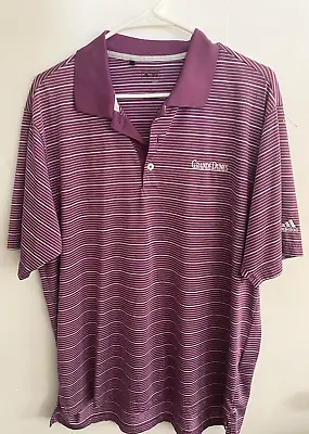 Adidas Polo Shirt Mens Large Purple White Grande Dunes Golf Myrtle Beach SC • $21.95