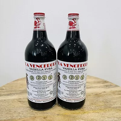 2 La Vencedora Pure Mexican Vanilla Extract Glass Bottles 31oz Product Of Mexico • $39.95