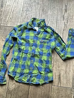 HOLLISTER Ladies Teens Soft Cotton Checked Plaid Shirt - Size S • £3.49