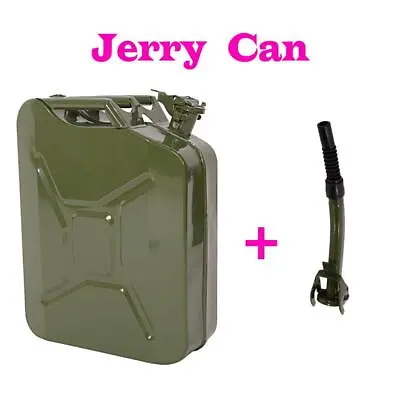 Fuel Can 5 Gal 20L Green Steel Gasoline Gas Fuel Tank Emergency Backup Military • $29.99