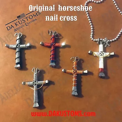 Horseshoe Nail Cross Necklace • $18