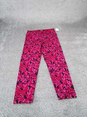 J. Crew Leggings Womens Small Printed Cropped Everyday Pink Floral Casual NEW • $19.99