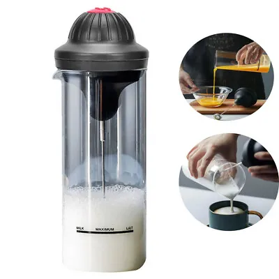 Milk Frother Automatic Coffee Hot & Cold Warmer Whisk Electric Mixer Jug Cup Uk • £8.75