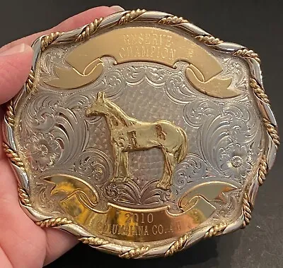 Montana Silversmiths Belt Buckle 2010 Columbiana Co. 4-H Horse • $65