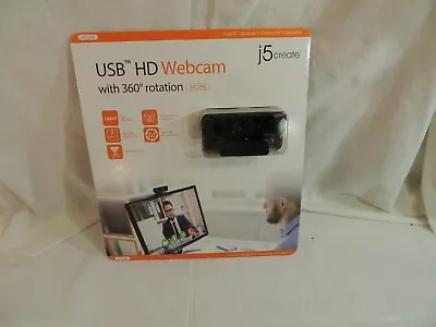 J5create JVCU90 USB HD Webcam W/ 360° Rotation For Mac OS Windows Chrome OS * • $10