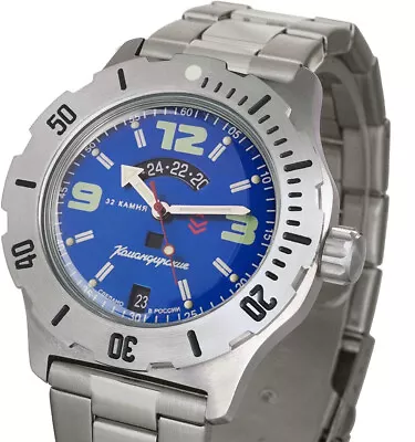 Vostok Komandirskie 350604 Russian Military Watch Automatic Blue Dial 10 ATM • $124.90