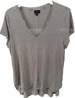 Mossimo Black/White/Gray Striped Hi Low Tshirt XXL • $9.99