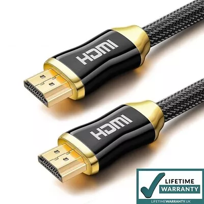 4K HDMI Cable V2.0 High Speed Lead 2160P 3D HDTV UHD ARC PS4 1m/2m/3m/5m/10m/20m • £3.99