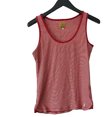 Tom Joules Women's Sleeveless Vest Top Orange Striped Size 14 Summer Casual • $9.95