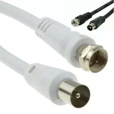 TV Freeview Antenna Aerial F Plug To RF Male Plug Coaxial Cable Lead0.5m1m2m  • £3.89