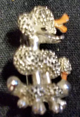 Vintage Silver Plated Poodle Brooch Pin • $5.99