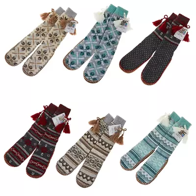 Muk Luks Traditional Tassel Knit Slipper Socks • $20