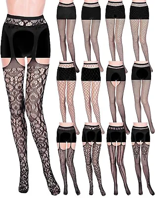 12 Pairs Women Fishnet Stockings Suspender Thigh High Stockings High Waist  • $10