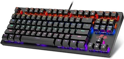 Rii RK908 7 Colour Mechanical Gaming Keyboard 87 Keys LED Backlit - UK Layout • £20