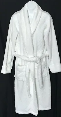 WYSTERIA LANE Ladies M/L Waffle Fleece DRESSING GOWN Winter White UNWORN • £14.99