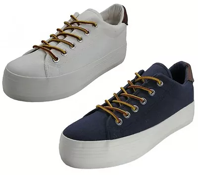 $21.59 • Buy Women's Canvas Platform Sneakers Lace Up Fashion High Wedge Comfort Casual Shoes