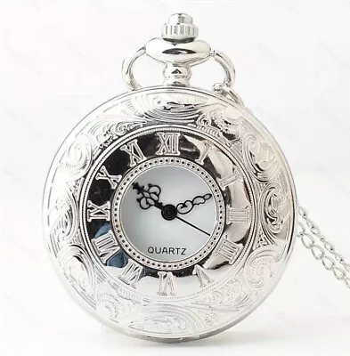 Vintage Bronze Pocket Watch Quartz  Antique  Mechanical Pendant With Chain Gift • £9.99