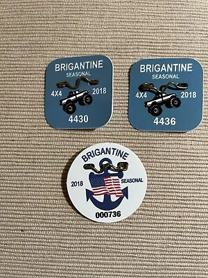 $25 • Buy 2018 Brigantine Beach Tag Badge Lot Of 3