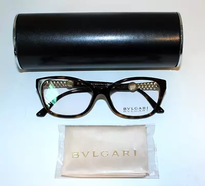 New BVLGARI Women's Dark Brown Havana EYEGLASSES Frames 4109 504 52-16-140 • $135.86