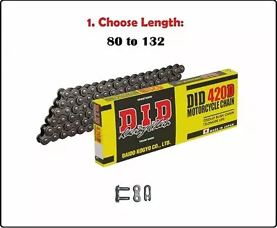 D.I.D DID 420 Standard Non-sealed Natural Drive Chain W/ Clip Master Link • $33.60