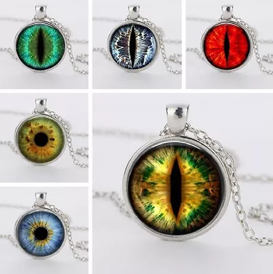 £2.95 • Buy Dragon Eye Chain Pendant Necklace Cat Fantasy Steampunk Punk Gothic Glass UK