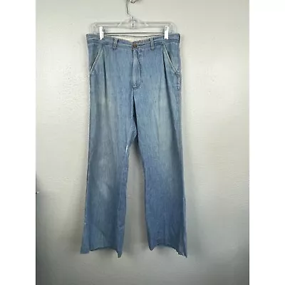 Vintage Levi's Men's Panatela Pocket Logo Flat Front Flare Pants Jeans 32 X 31 • $29.99