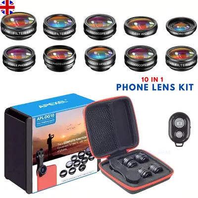 £37.99 • Buy 10 In 1 I Phone Camera Lens Kit Fish Eye Macro Lens Complete Set UK NEW STOCK   