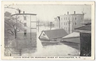 Merrimac River Flood Manchester New Hampshire 1936 Disaster Original Postcard • $5.99