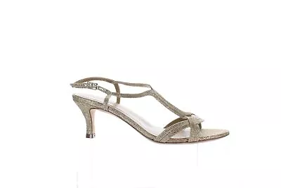 VANELi Womens Maxine Gold Ankle Strap Heels Size 8.5 (Wide) (6656429) • $15.99