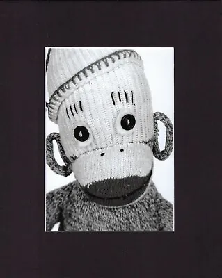 8X10  Matted Print Art Picture Photo Sock Monkey Loop Ears • $14.95